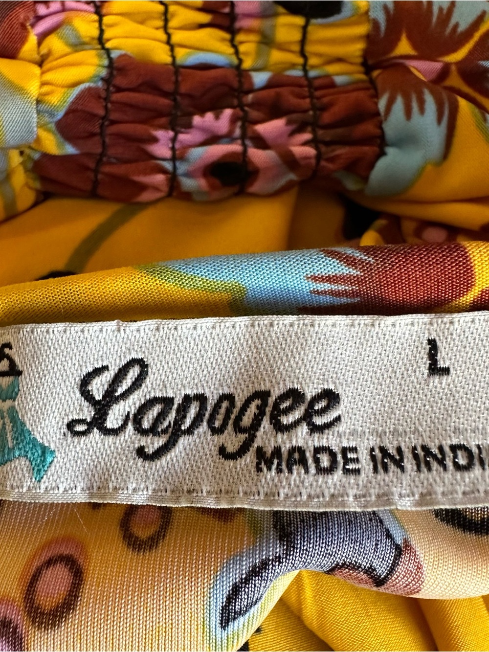 Lepagee Yellow Floral Wrap with high low Maxi length - Vivid Summer Print Sz L - Picture 7 of 8